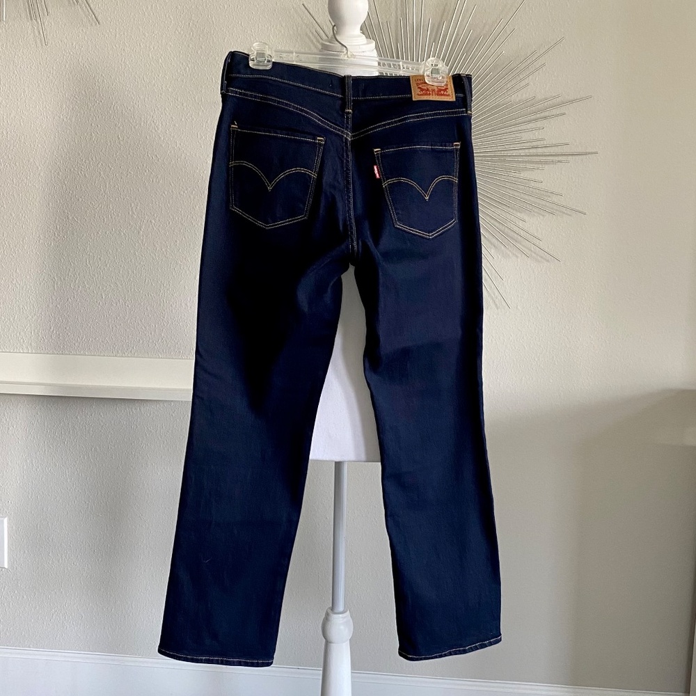 Levi's 314 Shaping Straight Dark Blue Women's Denim Jeans Size 29x28 - Picture 3 of 4